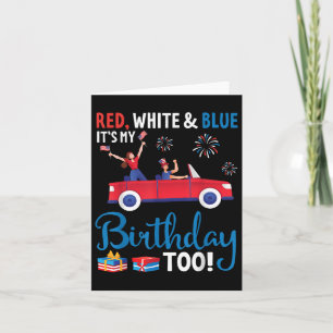 Cartão Dia da Independência Vermelho Branco e Azul É Meu 