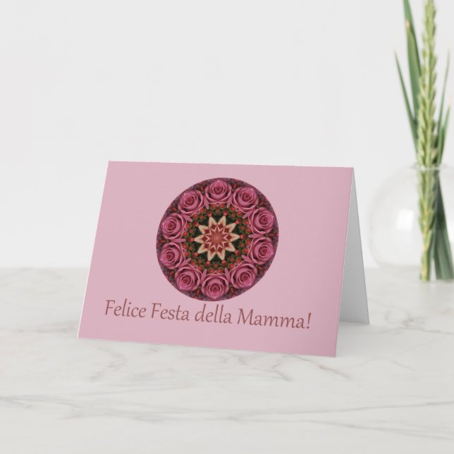 Cartão Dia da Mãe Feliz italiana! (Frente)