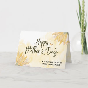 Cartão Dia da Mãe Personalizada de Girassol