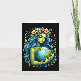 Cartão Dia da Mãe Verde Gaia Salva Nossa Mulher Planeta