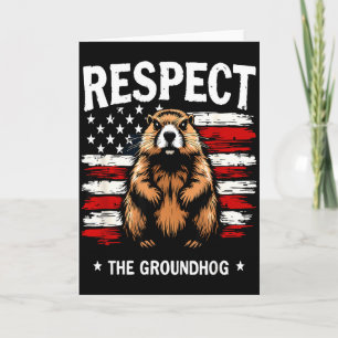 Cartão Dia da Marmota Engraçado, Respeite a Marmota Usa V