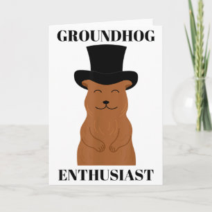 Cartão Dia da Marmota Engraçado Sombra Inverno Primavera