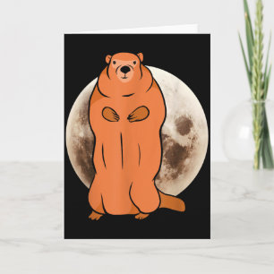 Cartão Dia da Marmota Lua Cheia Marmota _2