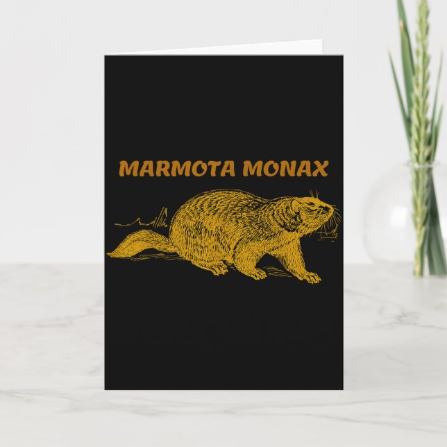 Cartão Dia da Marmota Monax Engraçado  (Frente)