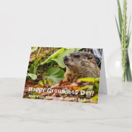 Cartão Dia da Marmota na Primavera 