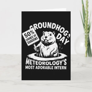 Cartão Dia da Marmota Pun Meteorologia Sarcasmo Engraçado
