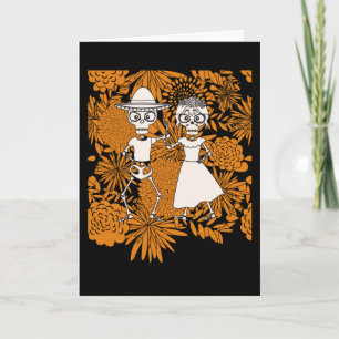 Cartão Dia da mulher do esqueleto dia do morto dia de los