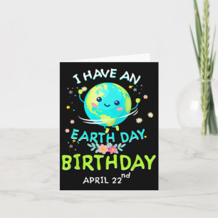 Cartão Dia da Terra 22 de abril, aniversário verde
