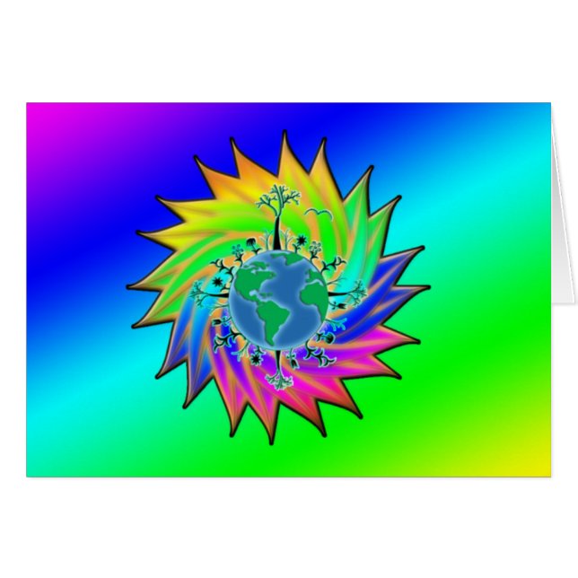 Cartão Dia da Terra ~ Explosão Solar (Frente Horizontal)