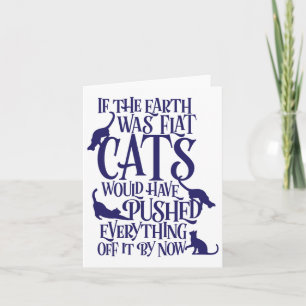 Cartão Dia da Terra Plana Teoria dos Gatos Gráficos Engra