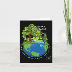 Cartão Dia da Terra Restaure a Terra Protegendo o Oceano