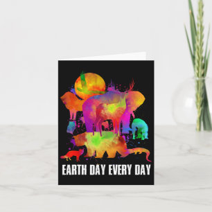 Cartão Dia da Terra Todos os Dias Aquarela Amantes de Ani