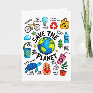 Cartão Dia da Terra Todos os Dias Não Há Planeta B Salve