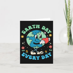 Cartão Dia da Terra Todos os Dias Planeta Fofo Feliz Dia