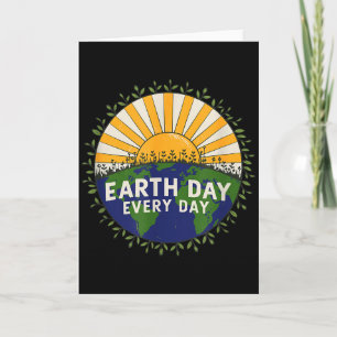 Cartão Dia da Terra Todos os Dias Retro Vintage Eco