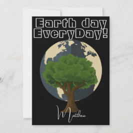 Cartão dia da terra todos os dias, vá verde, ciência artí