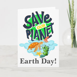 Cartão Dia da Terra Todos os Dias Vá Verde Salve o Nosso