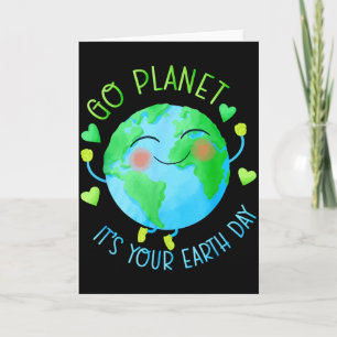 Cartão Dia da Terra Vá Planeta É o Seu Dia da Terra