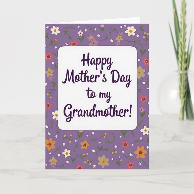 Cartão Dia das Avós Floral Card (Frente)