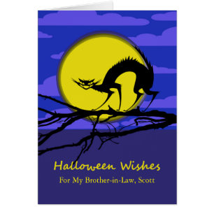 Cartão Dia das Bruxas da Frente Personalizada para Irmão