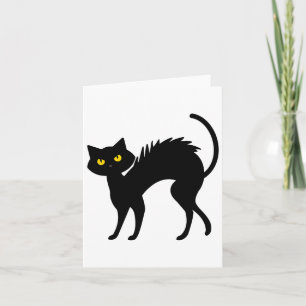 Cartão Dia das Bruxas de Gato Negro - Gatos Pretos
