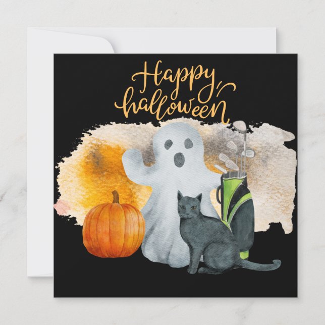 Cartão Dia das Bruxas de Golfe para golfe (Frente)