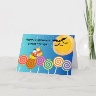 Cartão Dia das Bruxas de Nova Iorque com Casal de Milho D