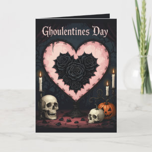 Cartão Dia das Ghoulentines Altar de uma Romântica Macabr