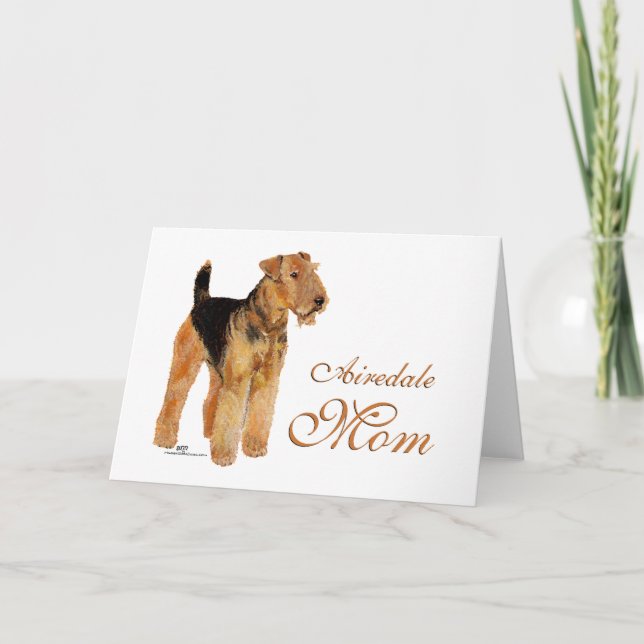 Cartão Dia das Mães Airedale Terrier (Frente)