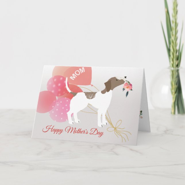 Cartão Dia das Mães Amor Cachorro Pointer Alemão de Cabel (Frente)