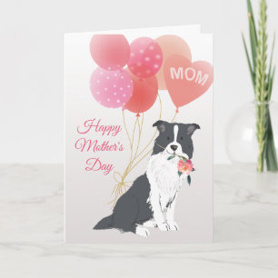 Cartão Dia das Mães Amor do seu cachorro Border Collie