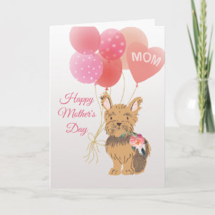 Cartão Dia das Mães Amor do Seu Doce Cachorrinho Yorkie