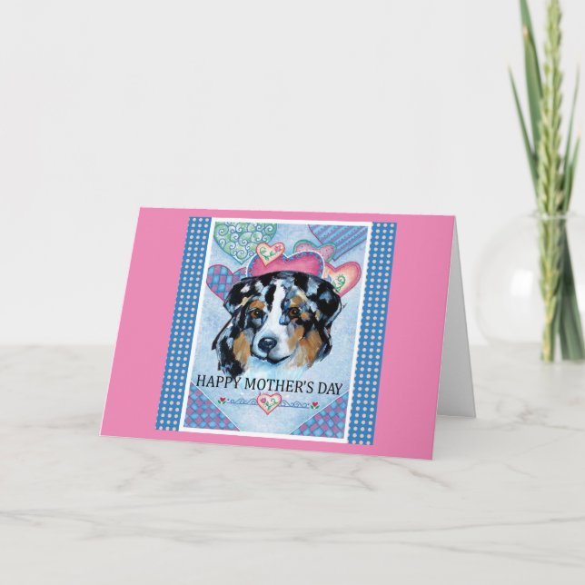 CARTÃO DIA DAS MÃES AUSTRALIAN SHEPHERD (Frente)