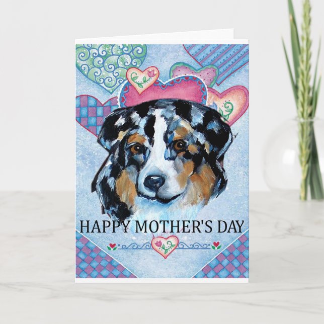 CARTÃO DIA DAS MÃES AUSTRALIAN SHEPHERD (Frente)