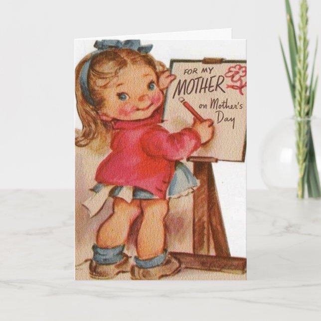 Cartão Dia das mães bonito do tanoeiro de Marjorie do (Frente)