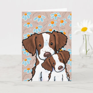 Cartão Dia das Mães Brittany Dogs