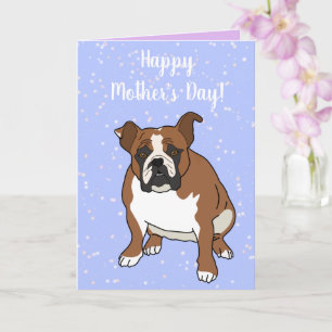 Cartão Dia das Mães Bulldog Inglês