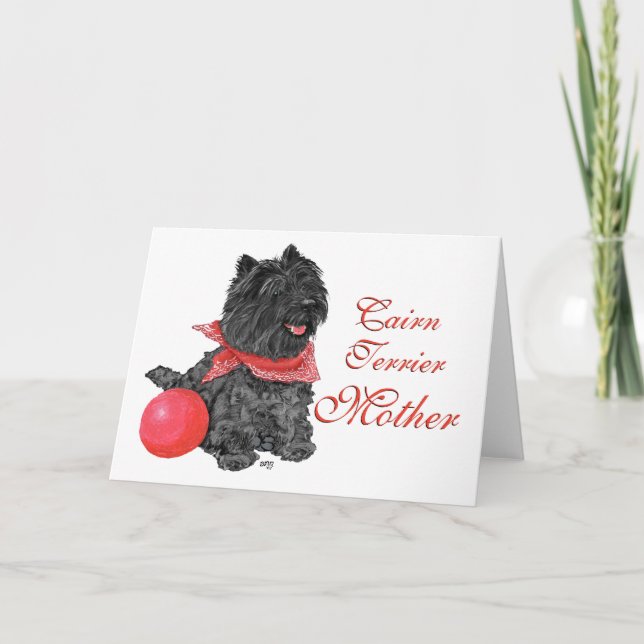 Cartão Dia das Mães Cairn Terrier (Frente)