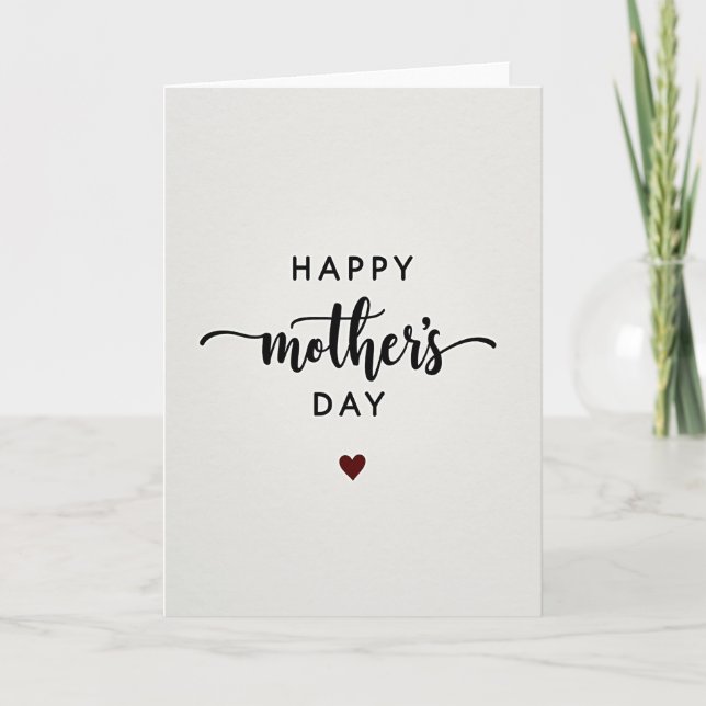 Cartão Dia das Mães Card Coracao Marrom (Frente)