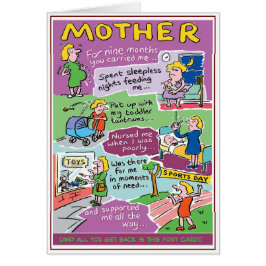 Cartão Dia das Mães Cartoons e História Engraçados