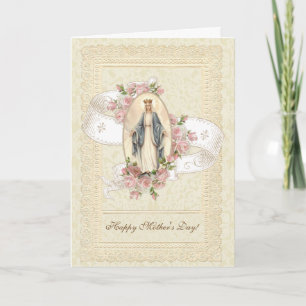 Cartão Dia das Mães Católico Mãe Maria