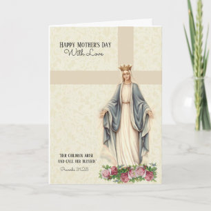 Cartão Dia das Mães Católico Religioso Virgem Maria