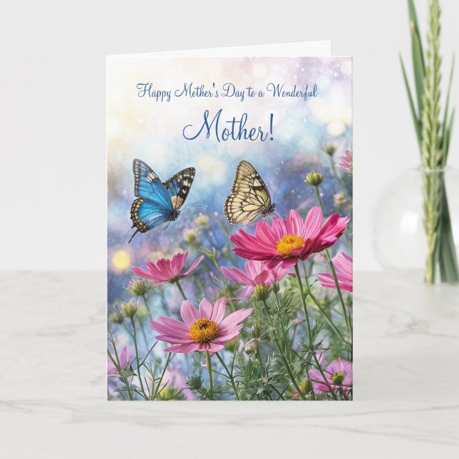 Cartão Dia das Mães com flores de jardim (Frente)