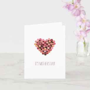 Cartão Dia das Mães Coração de Vinho