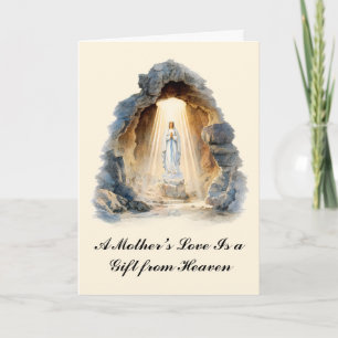 Cartão Dia das Mães Cristãs Nossa Senhora de Lourdes Oraç