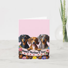 Cartão Dia das Mães Dachshund Da Nossa Parte 