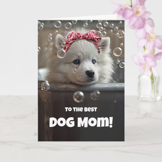 Cartão Dia das Mães do Bebê de Pelo de Cachorro Fofo (Orquídea)