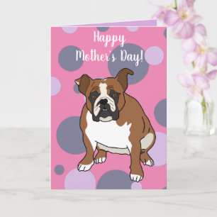 Cartão Dia das Mães do Bulldog Inglês