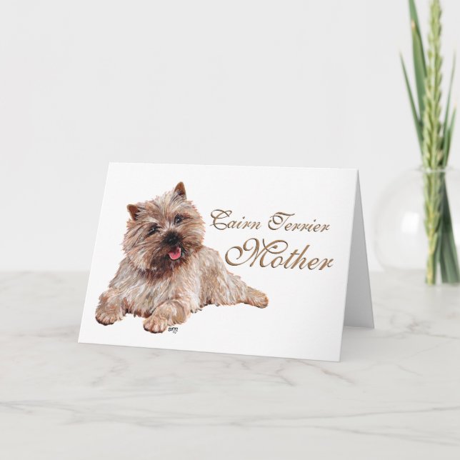 Cartão Dia das Mães do Cairn Terrier Marrom (Frente)
