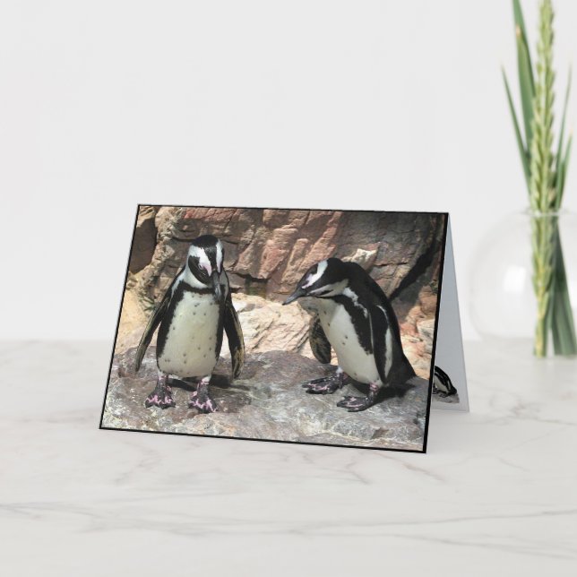 Cartão Dia das mães dos pinguins (Frente)